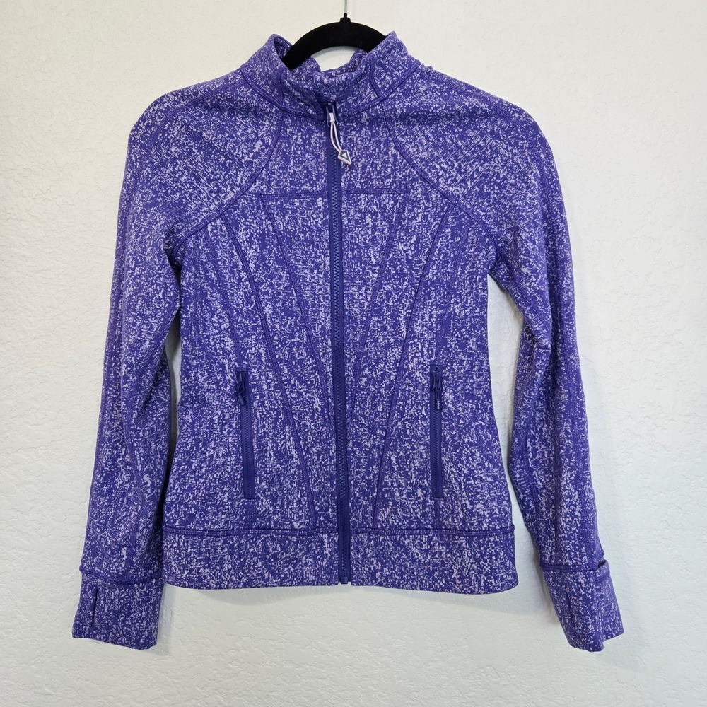 IVIVVA Lululemon Girls 10 / M Purple Full Zip Jacket Thumbholes Athletic